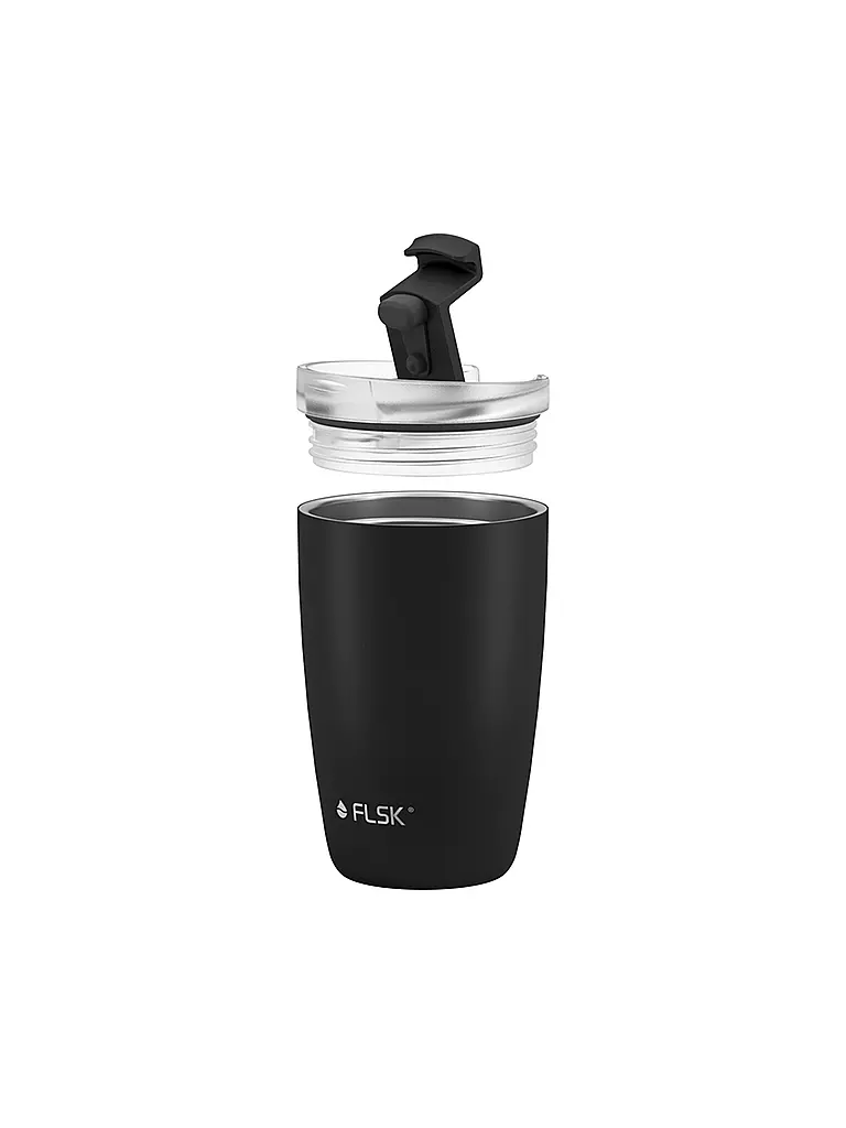 FLSK Isolierbecher - Thermosbecher CUP Coffee to go-Becher 0,35l Edelstahl Black schwarz