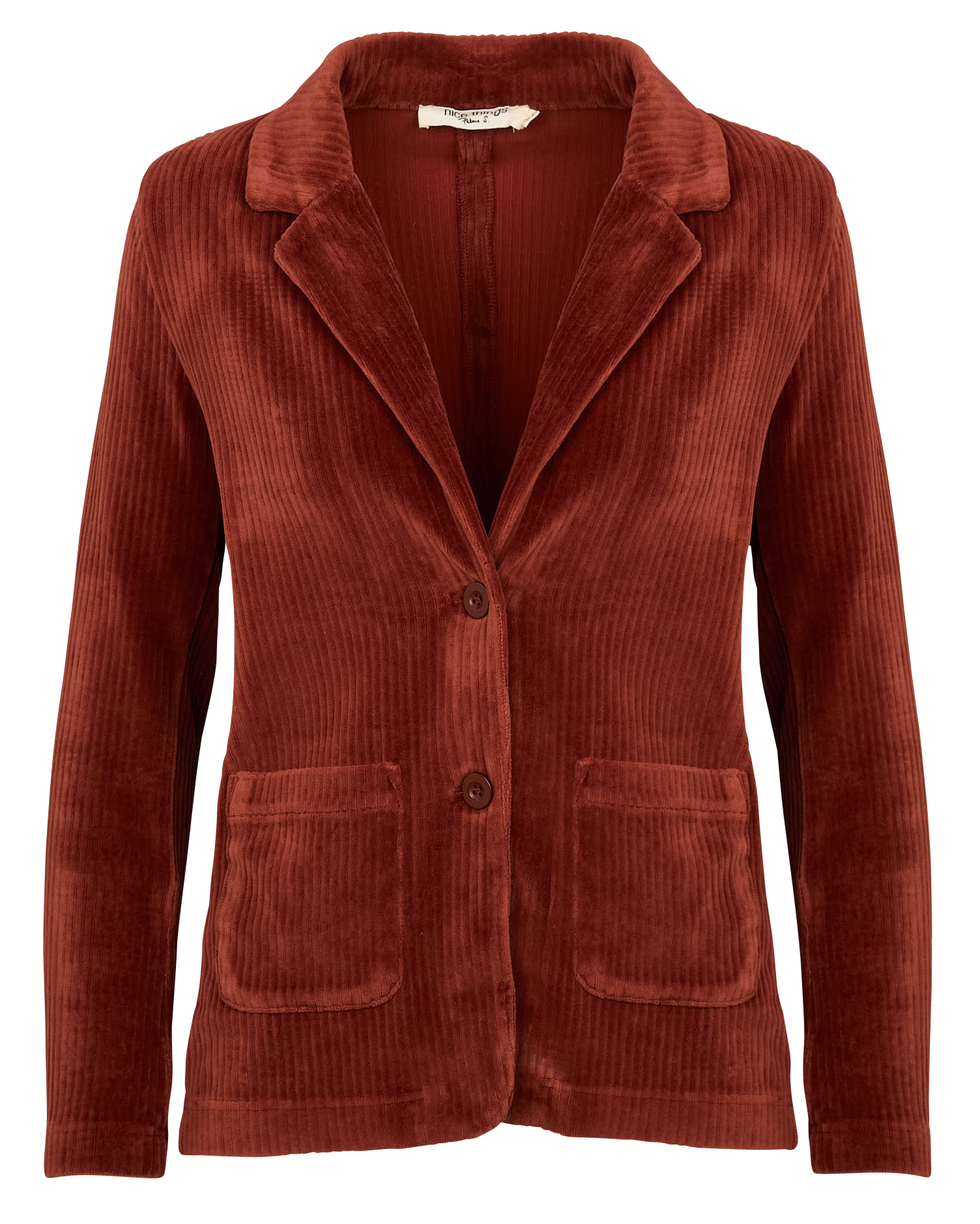 BLazer col tailleur en coton mélangé | Marron