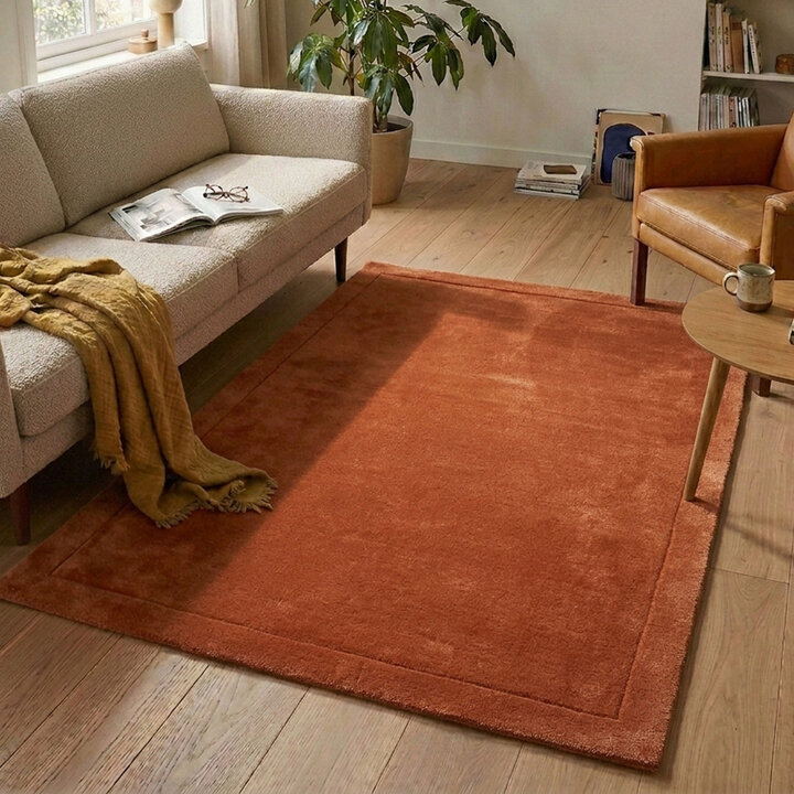 Wollen vloerkleed - Isara Border Terracotta
