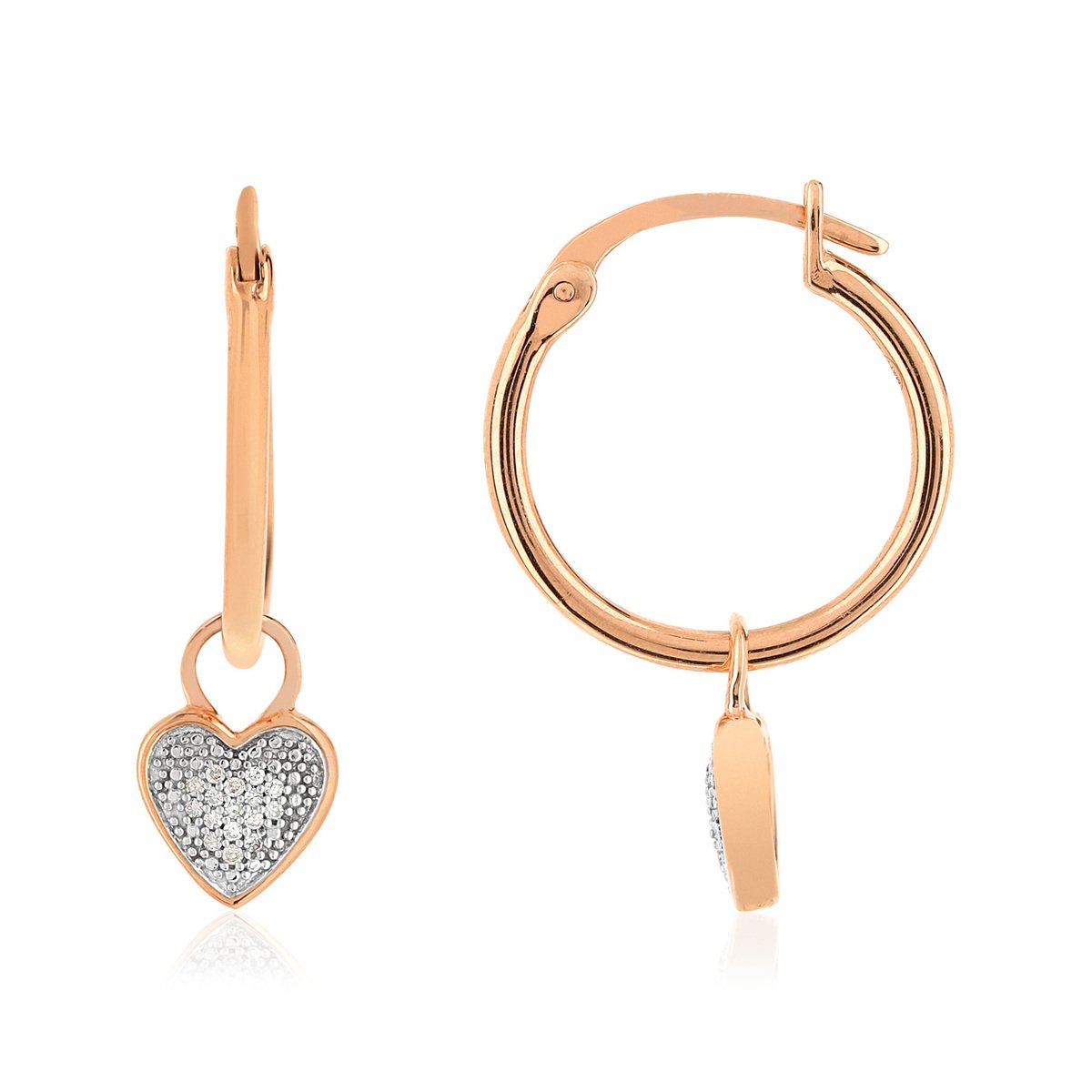 Creoles or rose 375 diamants