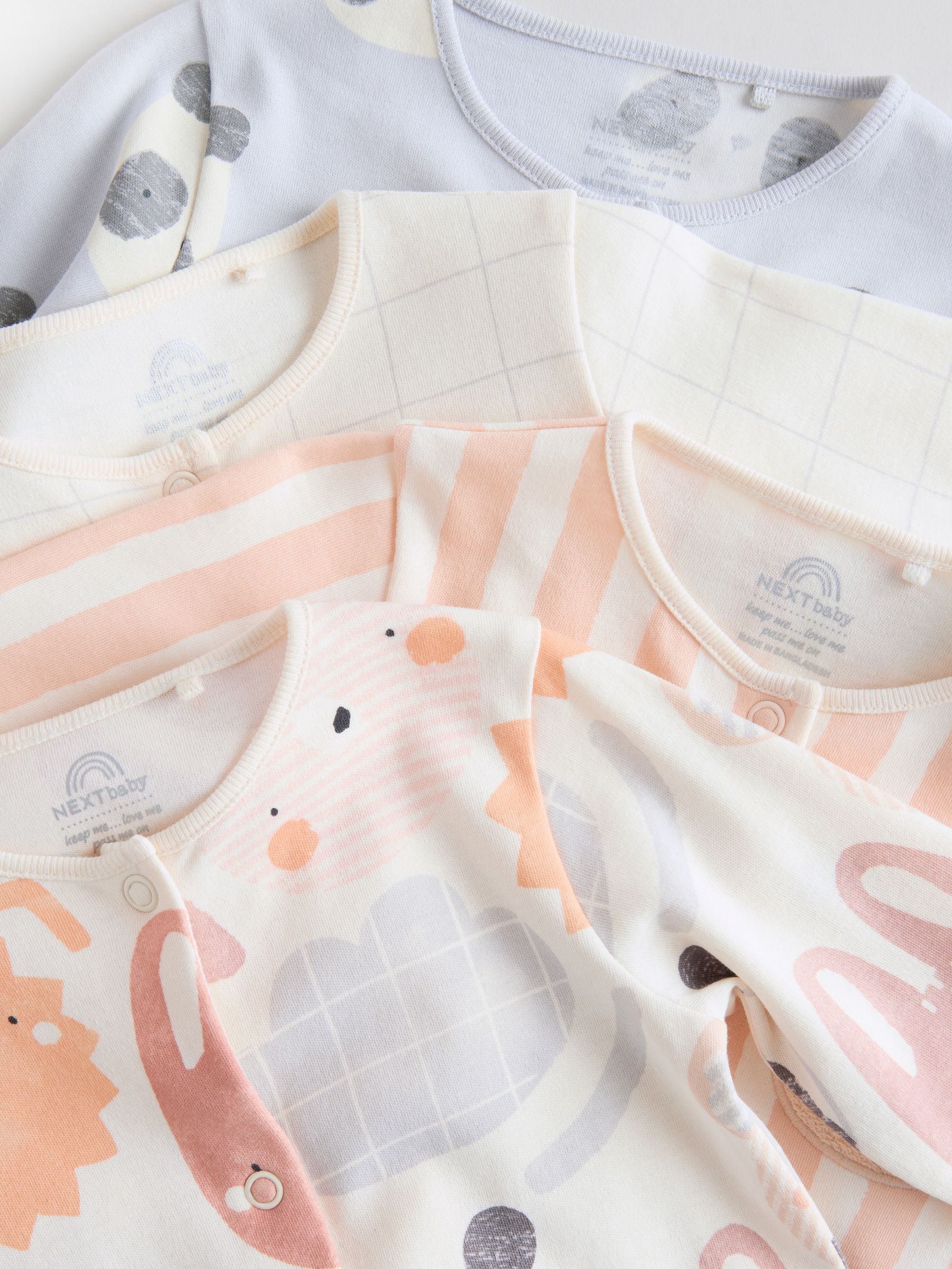 Multi - Verpakking van 4 babypyjama's met dierenprint van 100% katoen (0 mnd - 2 jr)