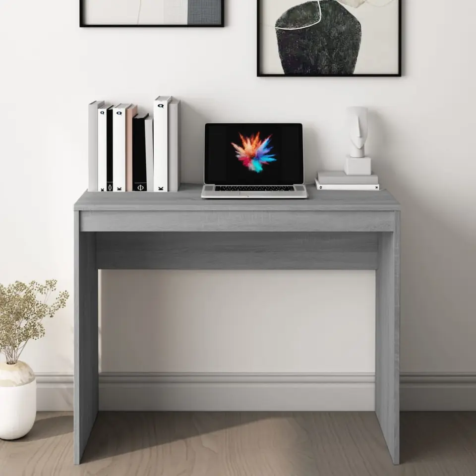 vidaXL - Bureau - Grijs - Bewerkt hout