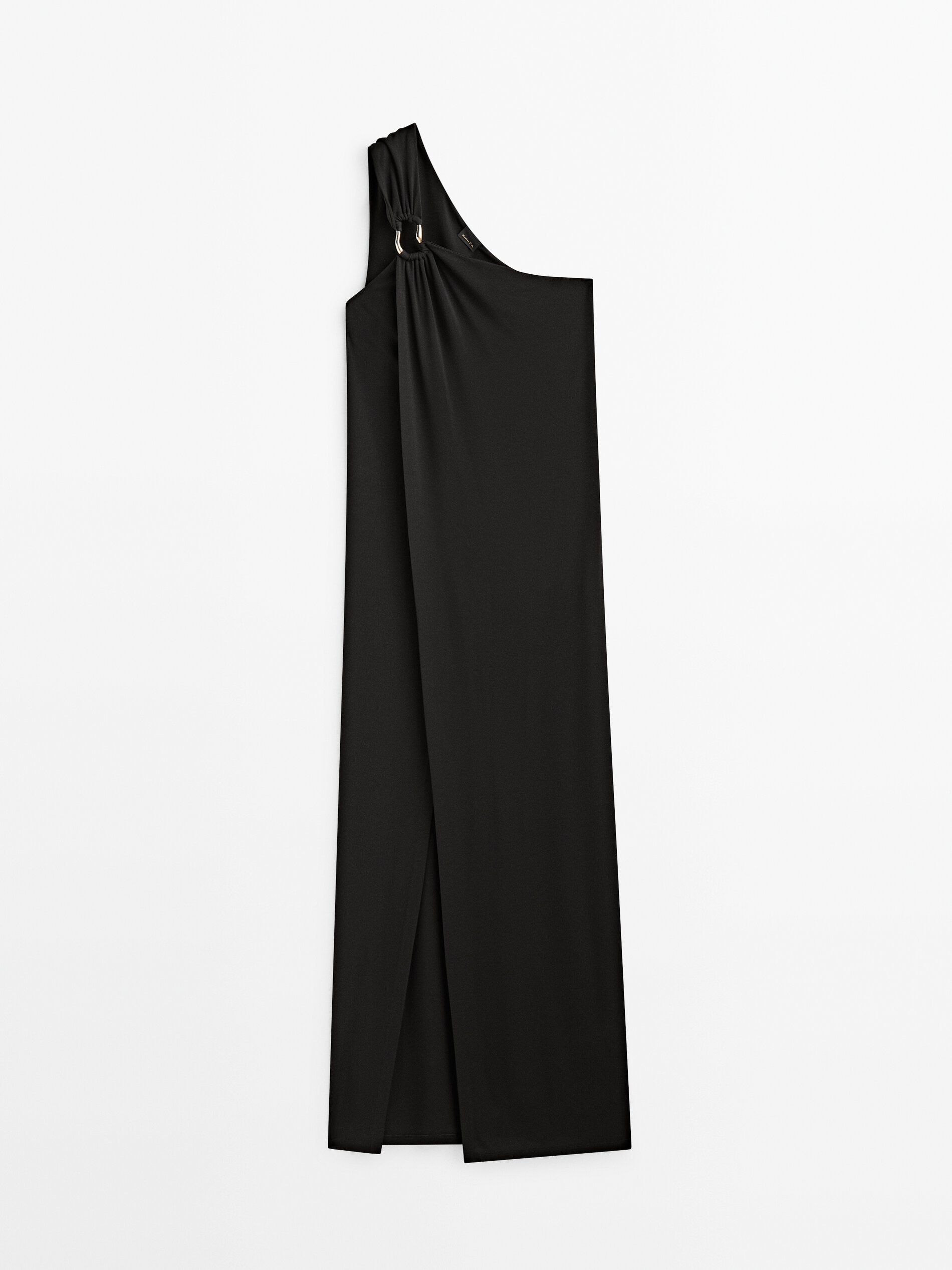 Vestido assimétrico com detalhes - PRETO