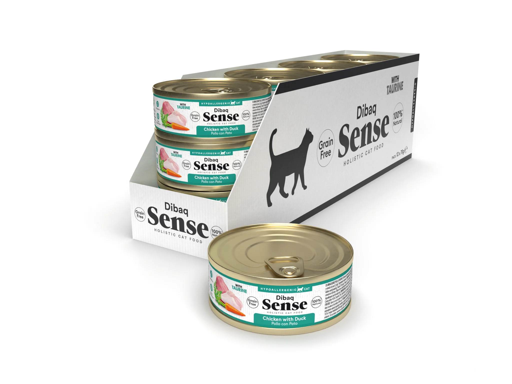Dibaq Sense Cat Frango e Pato com Cenouras (12 unidades x 70g)