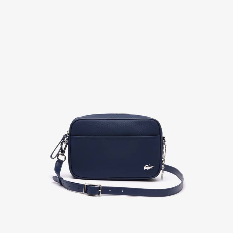 Sac crossover Daily Lifestyle moyen en toile enduite Sacs à bandoulière - Bleu - Lacoste - Femme