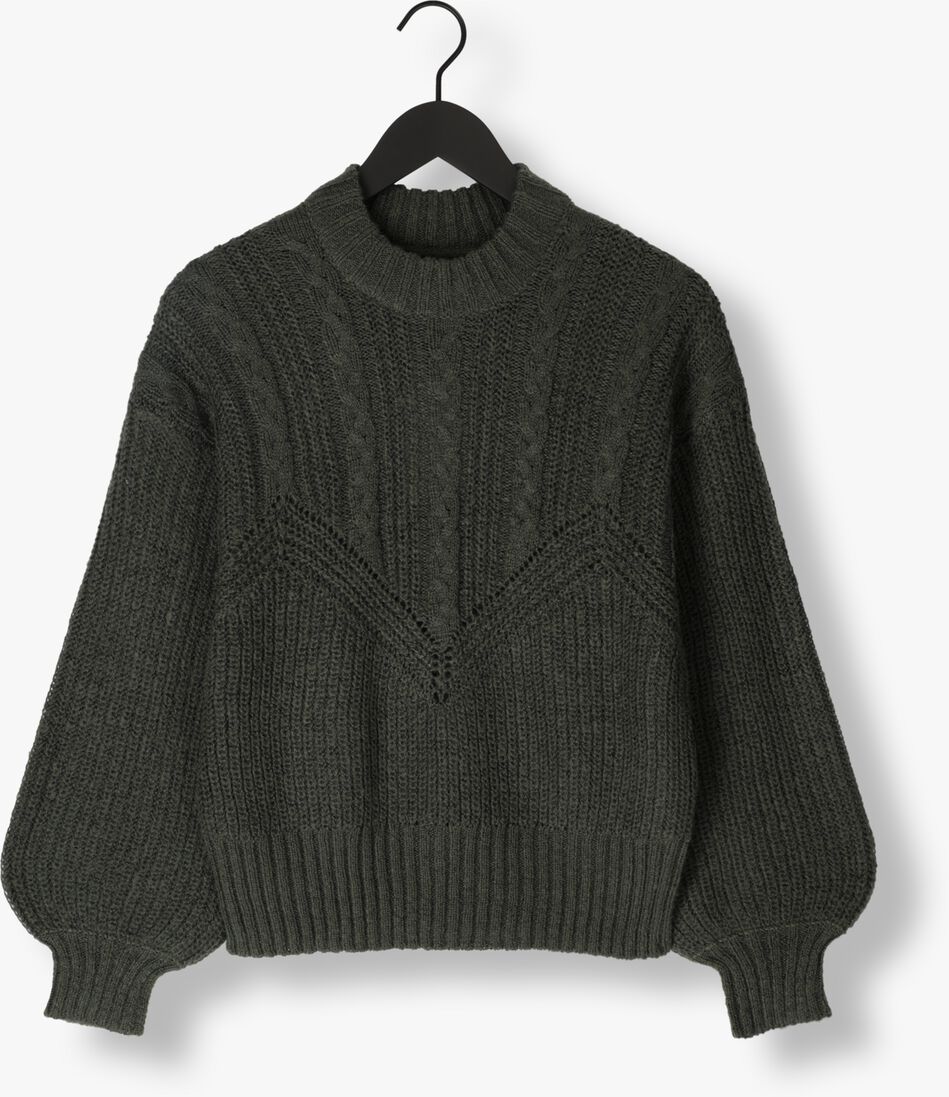OBJECT groene object trui objnova stella cable knit pullover