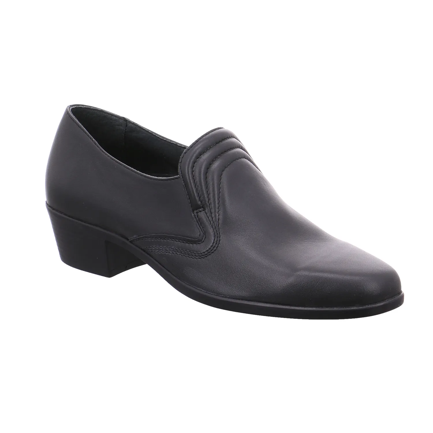 CORAMI Halbschuh-Schlüpfer Schwarz Leder