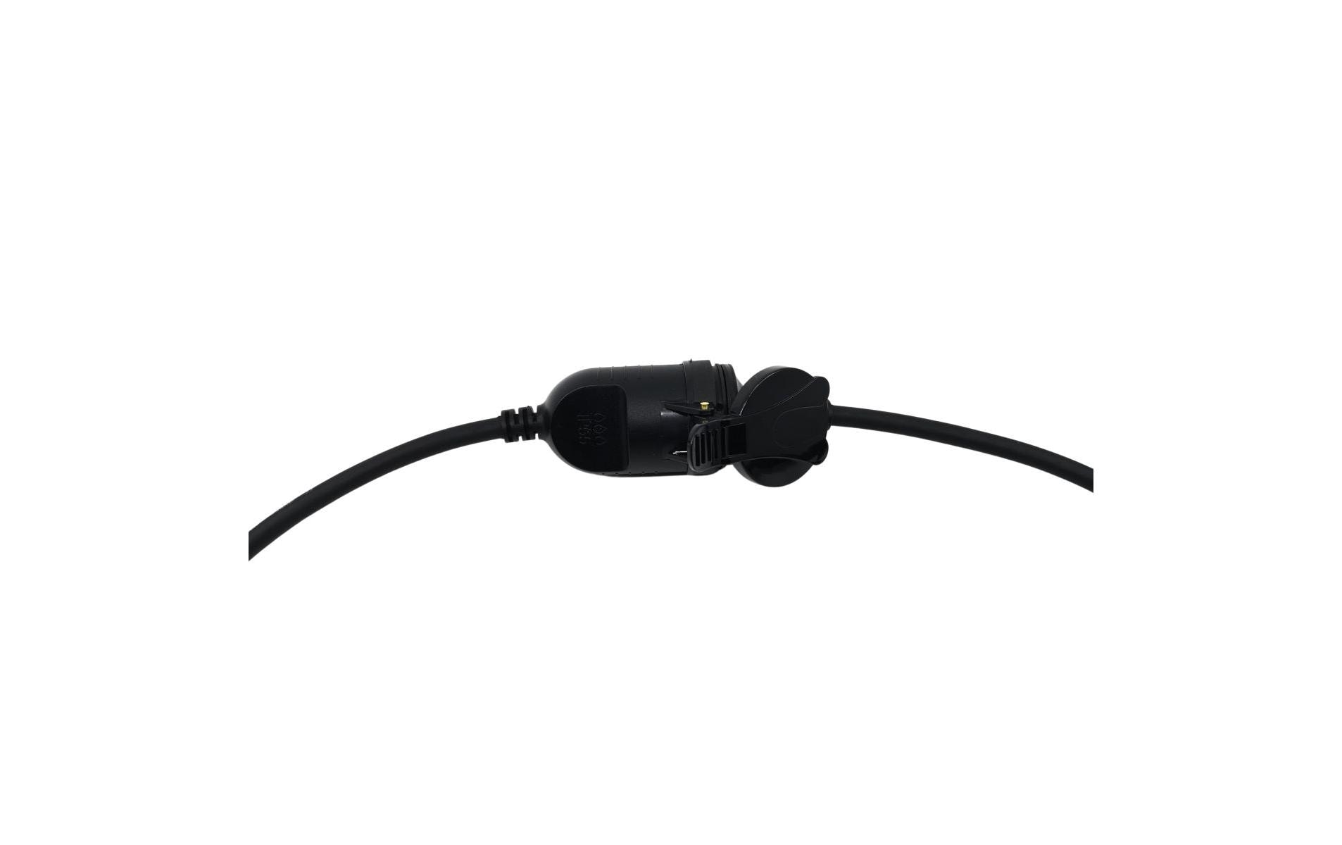 Verlängerungskabel 10 m T13 - T13, IP55, SchwarzGummikabel GDV Verlängerung mit T13 Stecker und Kupplung