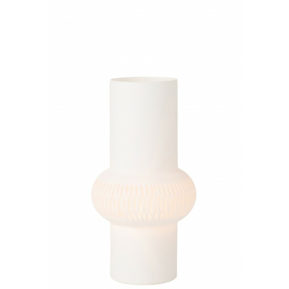 Vase avec anneau en verre blanc 19x19x35 cm