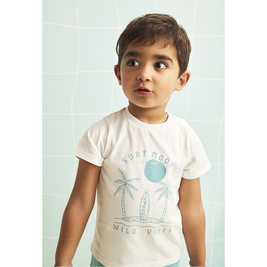 Ensemble 2 pièces avec t-shirt printé pour bébé garçon - Bleu moyen