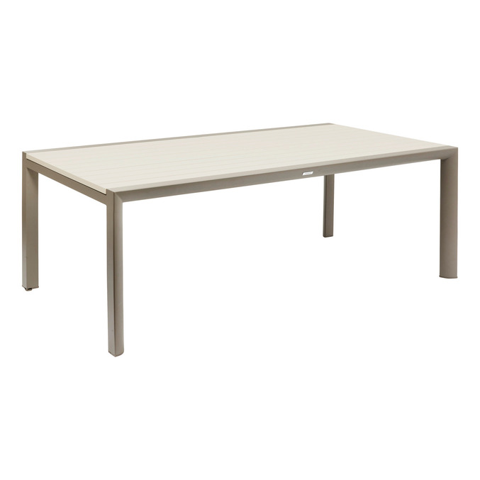 Ensemble table de jardin extensible LUZANE + 12 fauteuils ESSENTIA Argile & Café