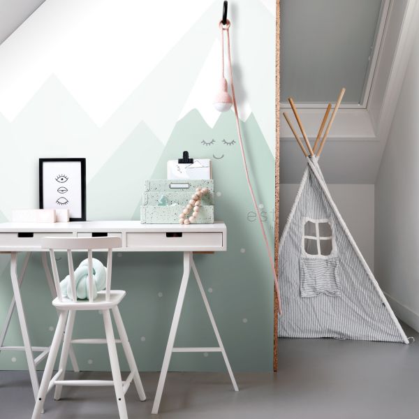 Estahome Bergen Behang Lichtgrijs