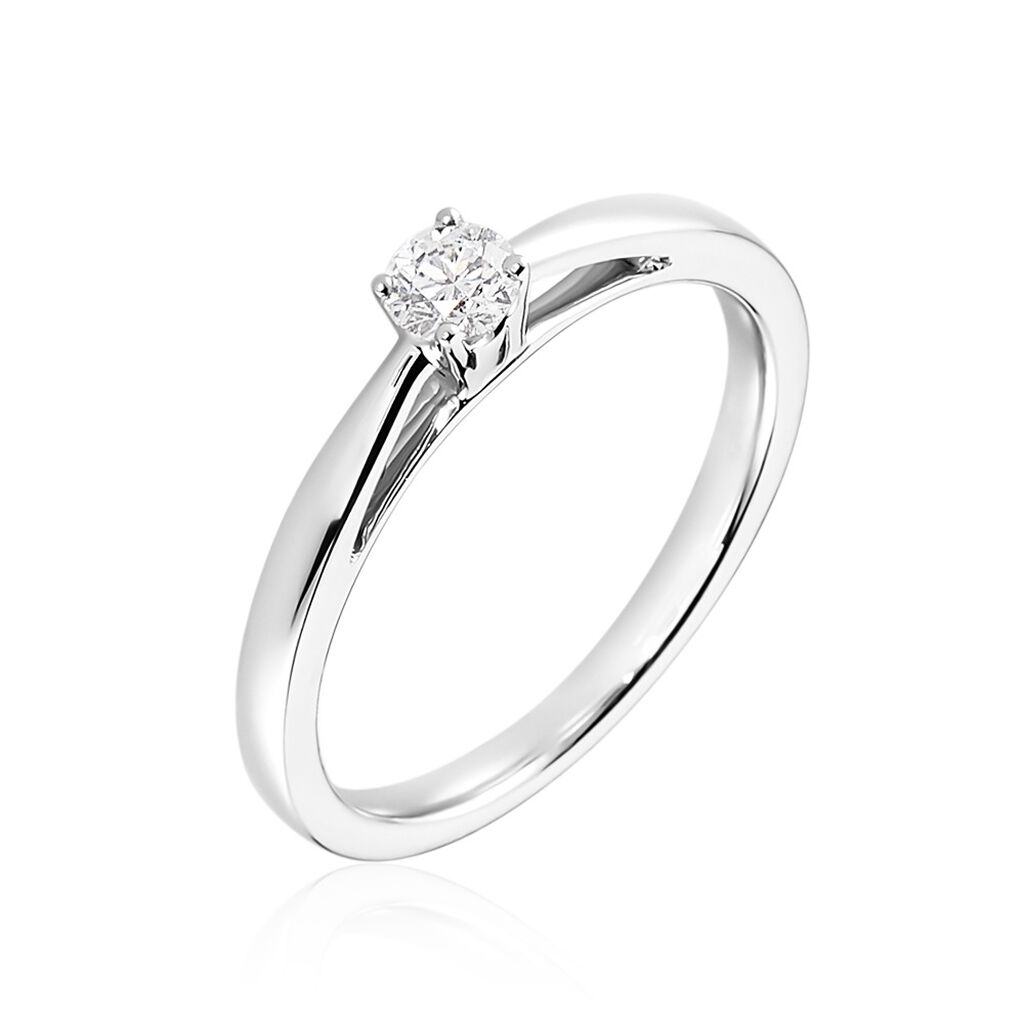 Bague Solitaire Iris Or Blanc Diamant