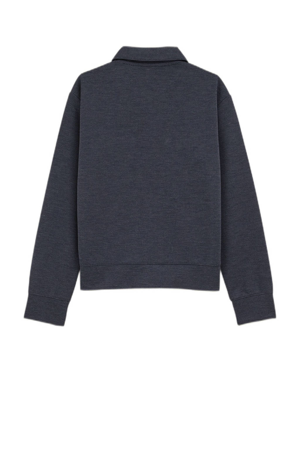 WE Fashion gemêleerde shacket tussenjas donkerblauw