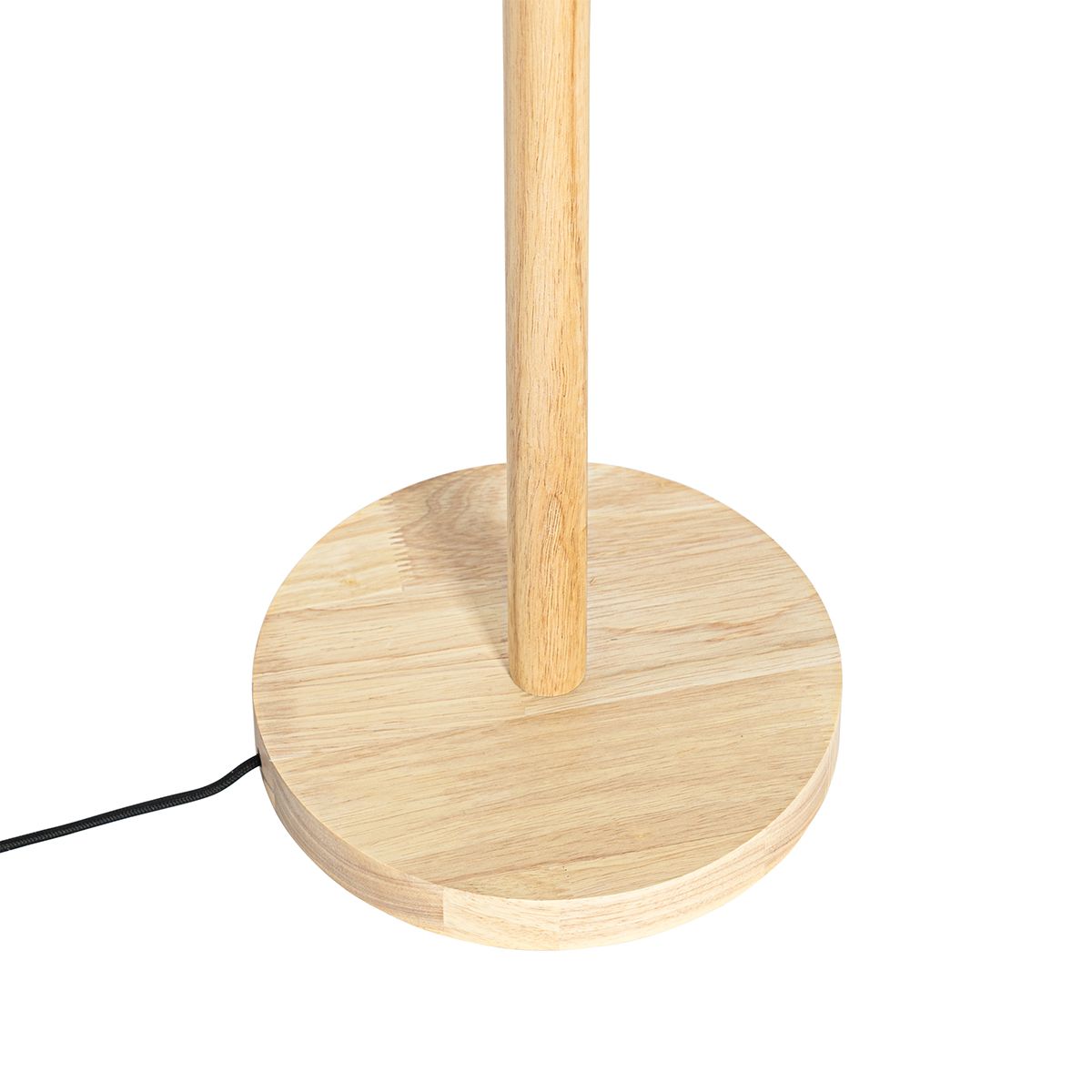 Smart vloerlamp hout met linnen kap naturel 32 cm incl. Wifi A60 - Mels