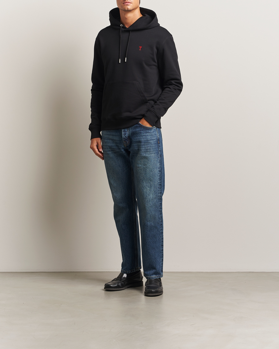 AMI Heart Logo Hoodie Black