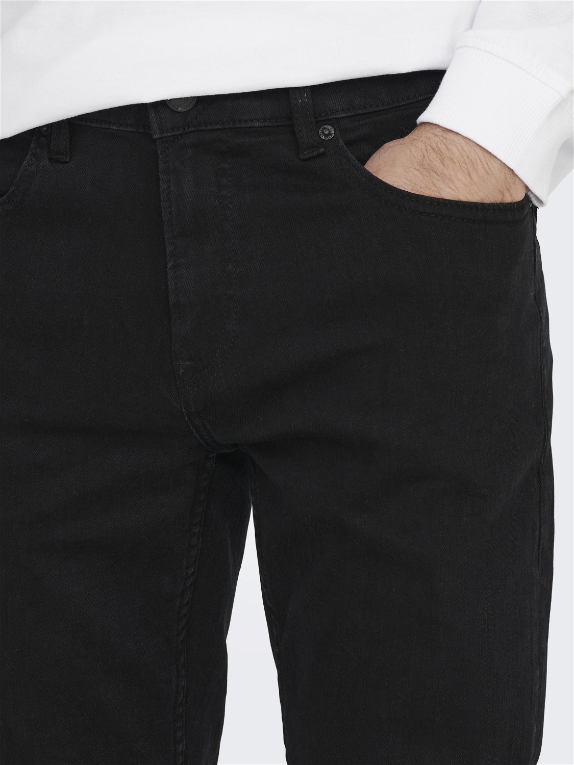 ONSWEFT Mittlere Taille Normal geschnitten Jeans Black Denim