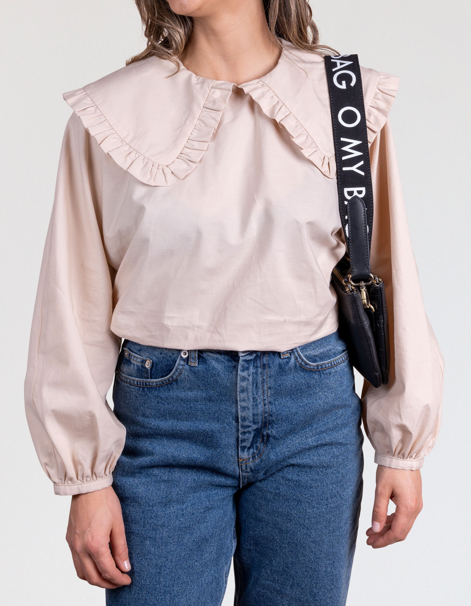 Shoulder Canvas Logo Strap - Black & Black Classic Leather