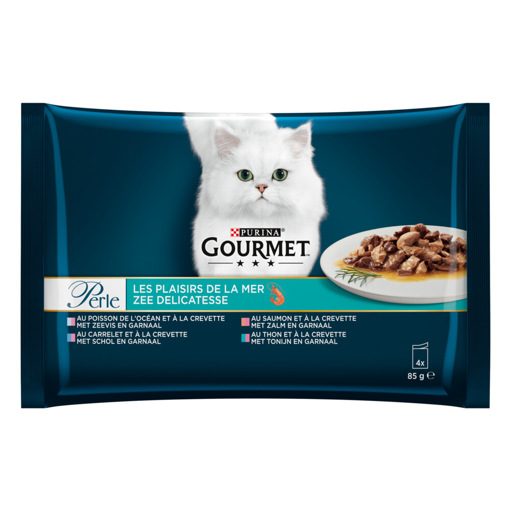 12x Gourmet Perle Kattenvoer in Saus Zee Delicatesse4 x 85 gr