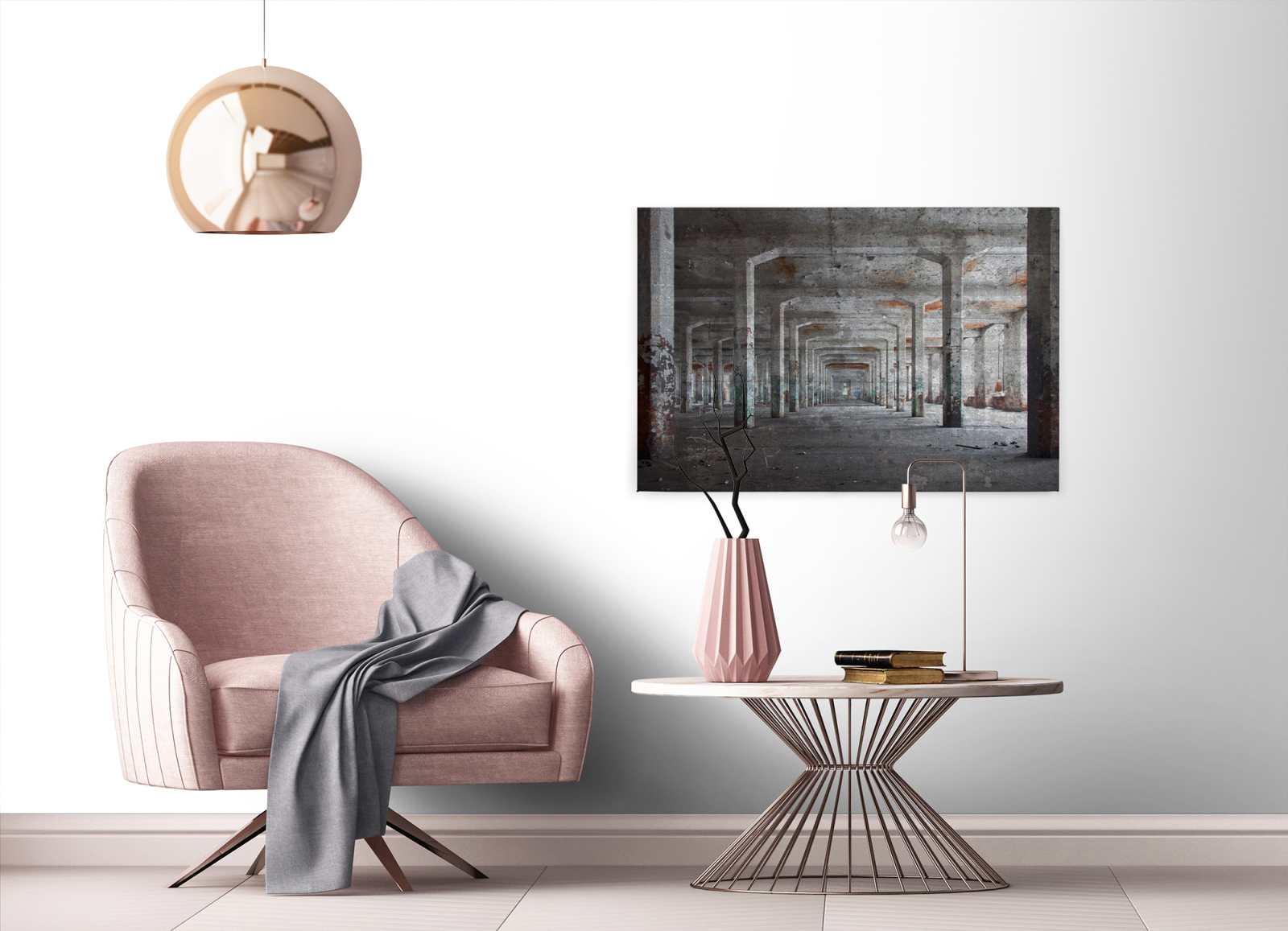 Leinwandbild INDUSTRIAL - grau - 90x60 cm