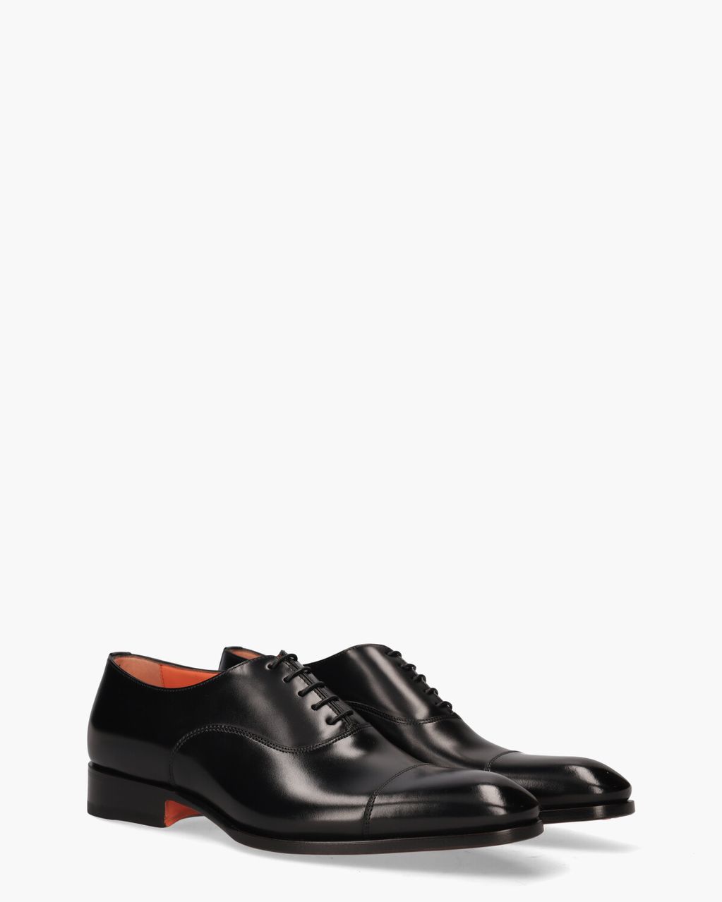 Santoni 12474 Zwart Heren Veterschoenen