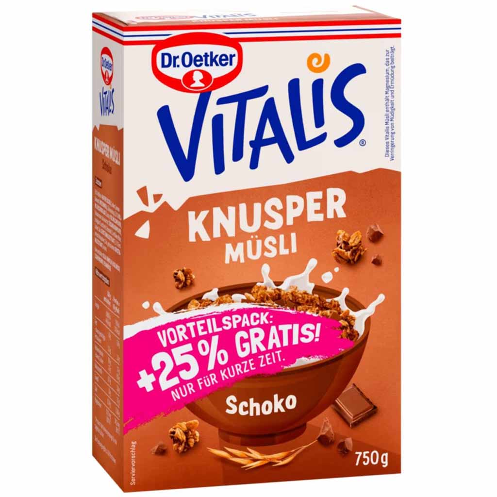 Dr.Oetker VITALIS Knusper Müsli Schoko 750g MHD:30.5.25