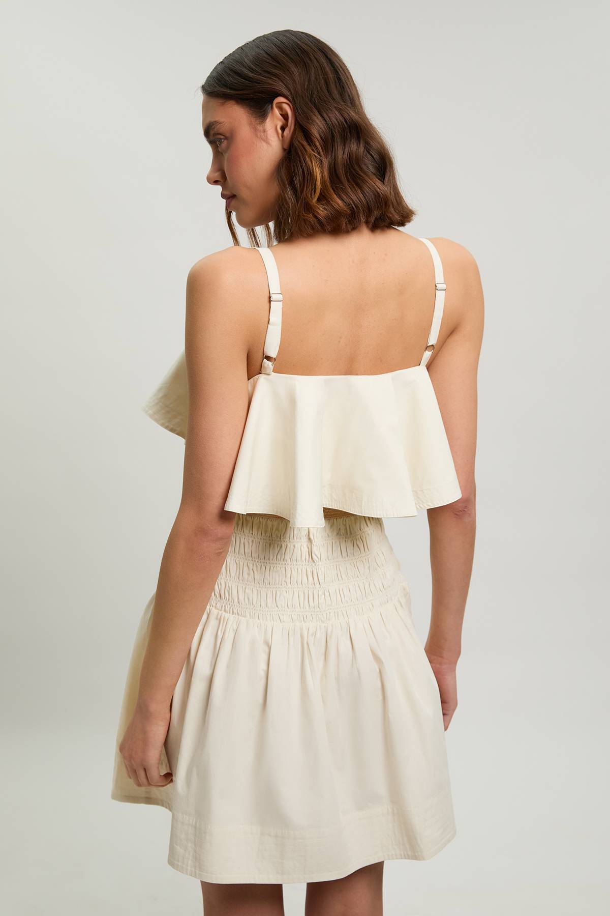 KarenMillen Robe Mini Ceinturée En Popeline De Coton À Surpiqûres Contrastées