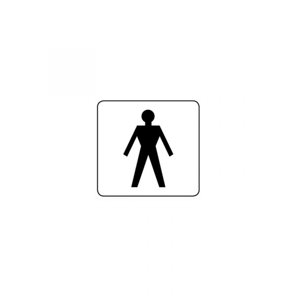 Marceu Placa Sinalética Adesiva Branca WC Masculino (10x10cm)