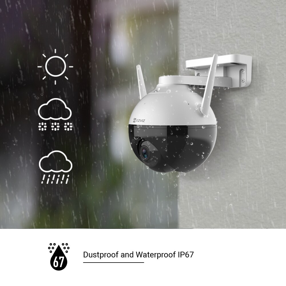 EZVIZ C8C Outdoor Kamera, Motorisierte Schwenk- / Neige-Funktion für 360 -Grad Abdeckung, Active Defense