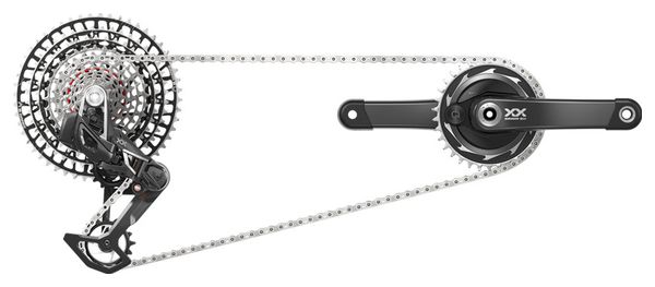 Groupe Sram XX SL T-Type Eagle AXS PowerMeter DUB Wide 34 Dents 12V Noir (Sans Boitier)