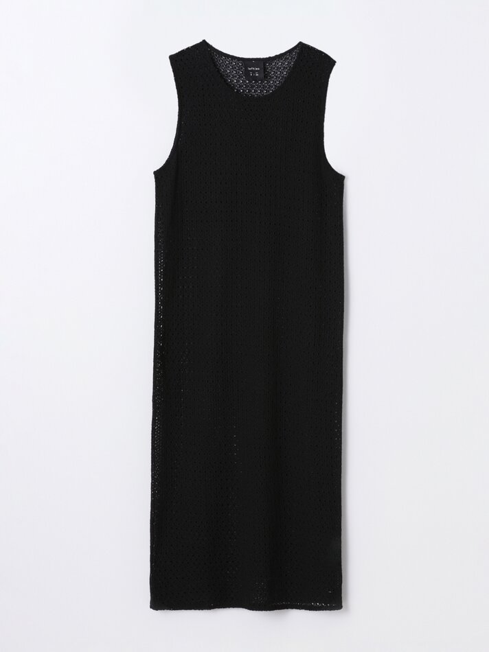Vestido midi de malha - Preto