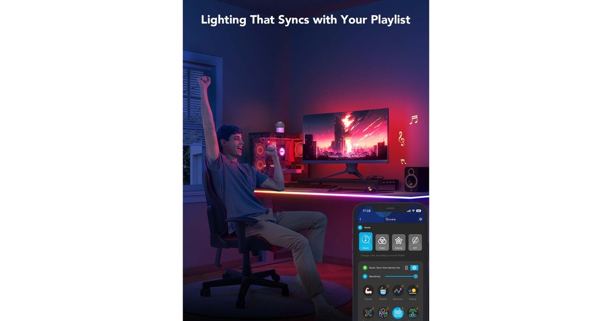 GoveeLED Neon Rope Lights for Desks ledstrip  (3 meter, Wifi, Bluetooth)
