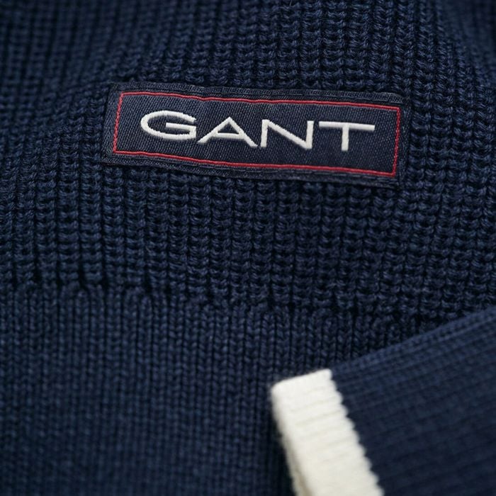 Gant Ribbed Cotton Half Zip Heren