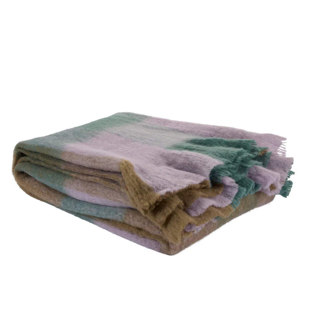 Bahne Interior  Ternet plaid, lilla/brun/blå - 130x170 cm