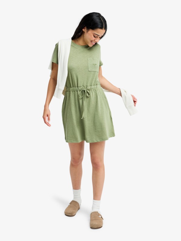 Sunny Expedition Solid Robe T-shirt nouée Vert Femme