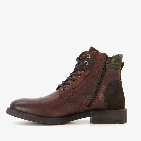 Van Beers leren heren veterboots donkerbruin