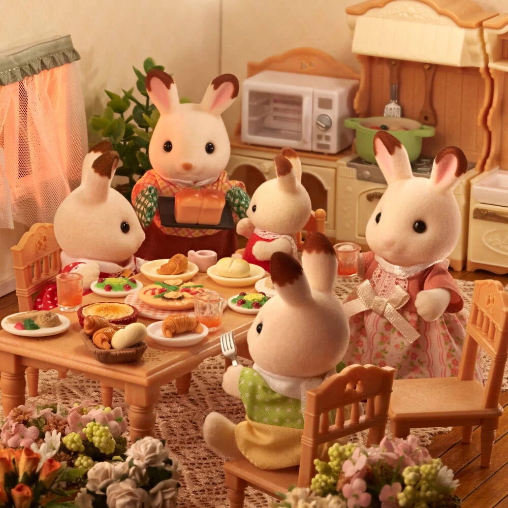 LA FAMILLE LAPIN CHOCOLAT  -SYLVANIAN FAMILLES