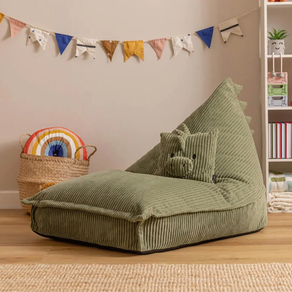 icon - Kinderzitzak Stoel Dino - Ribfluweel - Groen