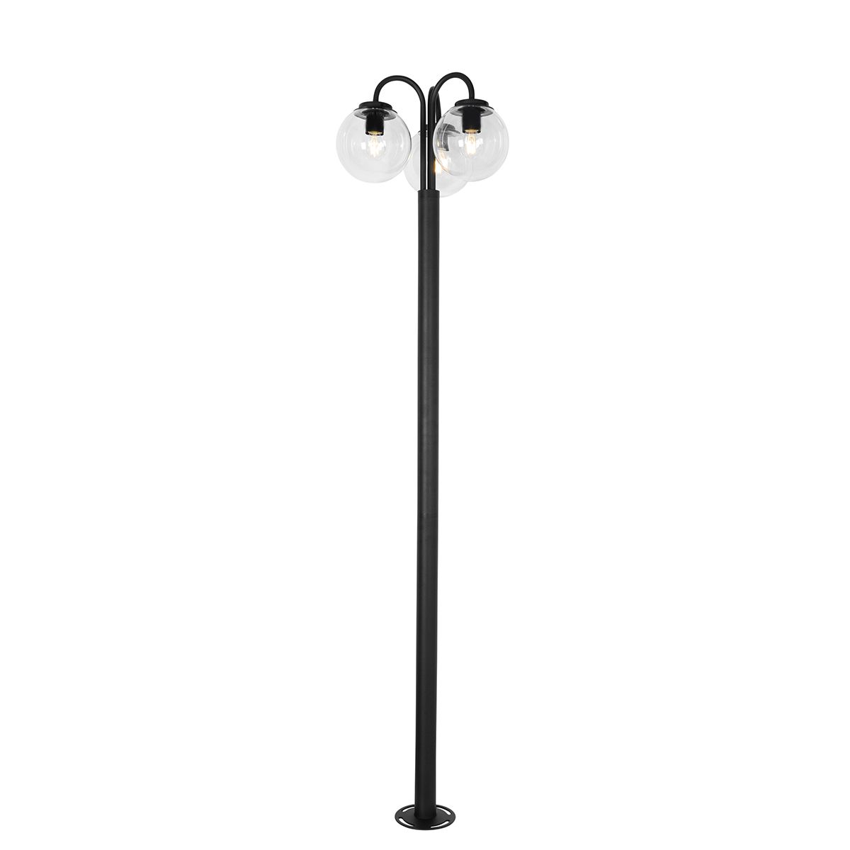 Lantaarn zwart met helder glas 200 cm 3-lichts IP44 - Sfera