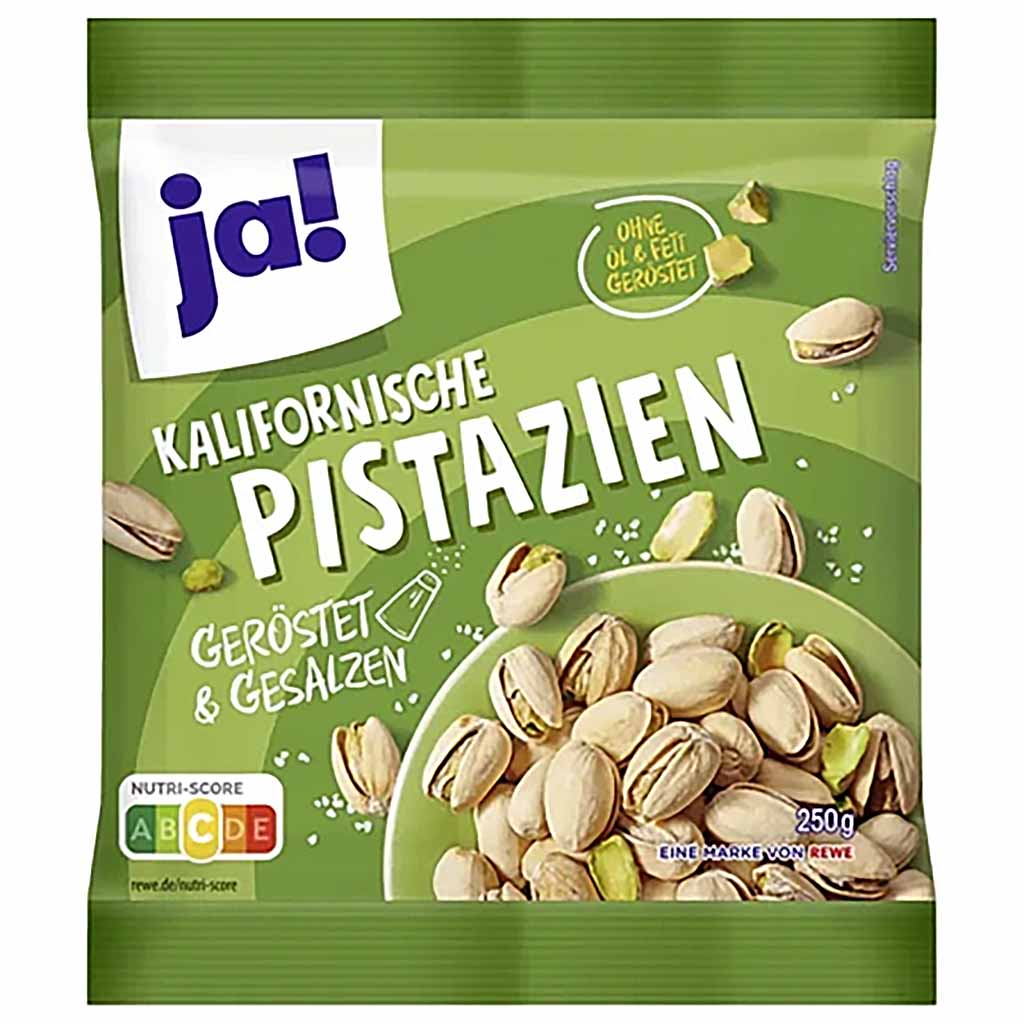 ja! Pistazien ohne Öl geröstet & gesalzen 250g MHD:11.6.25