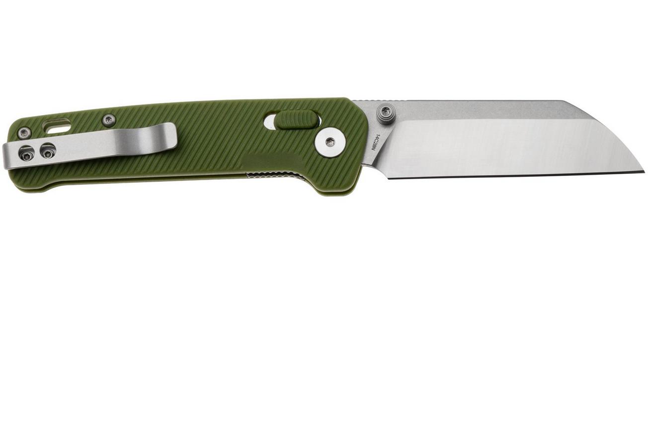 QSP Knife Penguin Glyde QS130GL-B1 Two-Tone 14C28N, Green FRN, zakmes