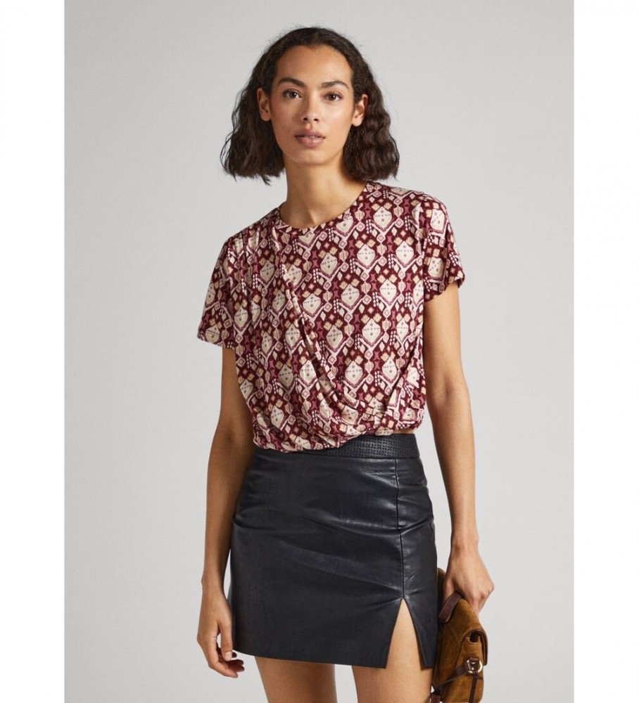Pepe Jeans T-shirt Bernetta bordô