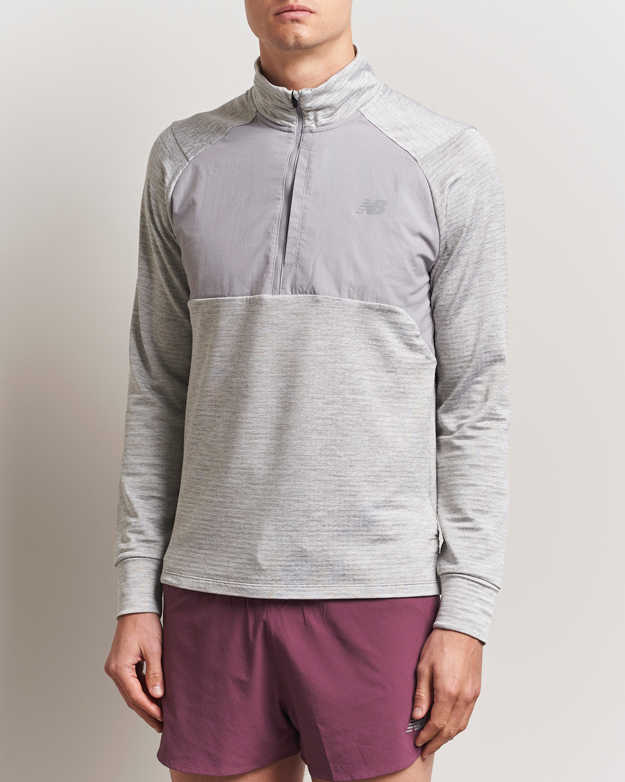 New Balance Running Heat Grid Half Zip Athletic Grey