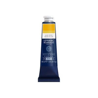 Lefranc Bourgeois - Peinture à l'huile - jaune indien - transparent - fine - 40 ml