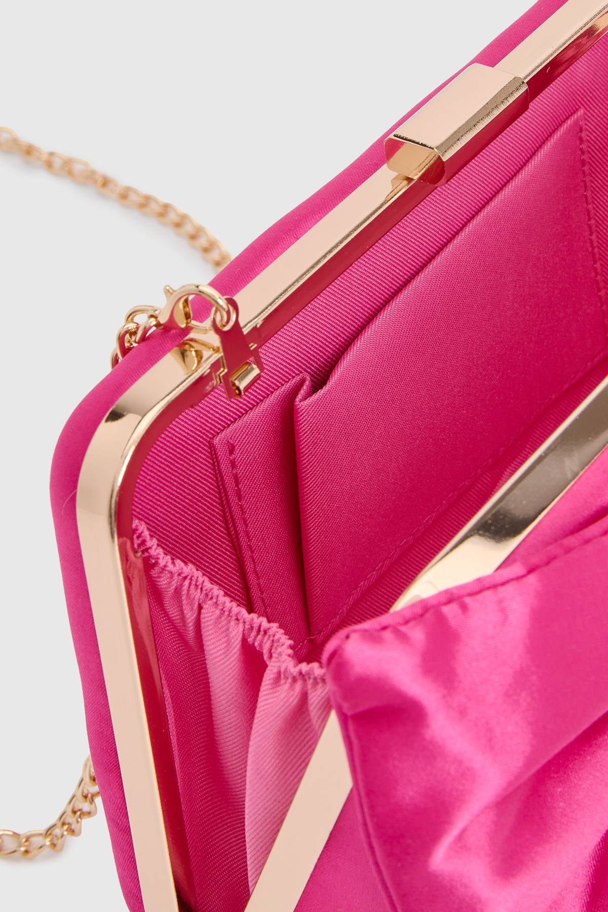 Oasis Pochette Azalée En Satin Avec Nœud Décoratif