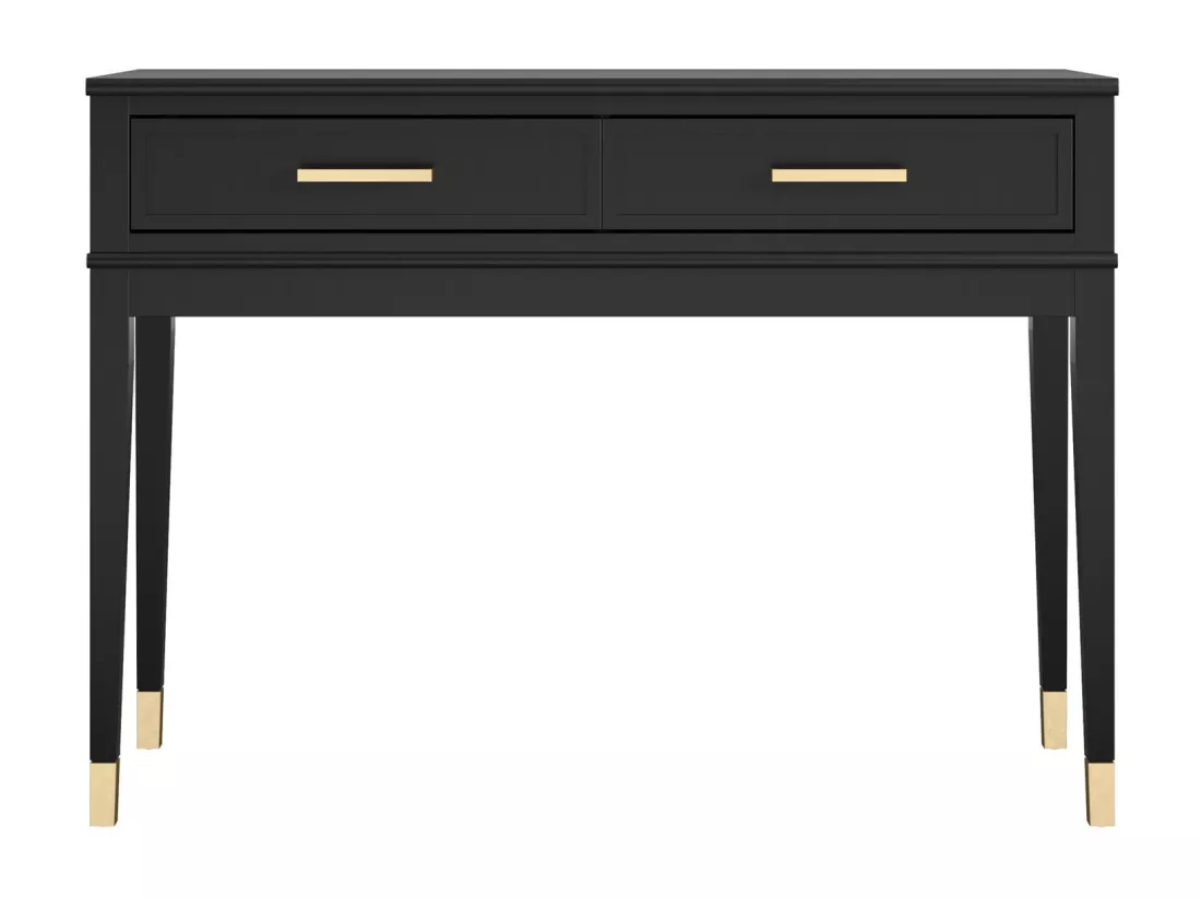Westerleigh | Table console avec 2 tiroirs en MDF noir