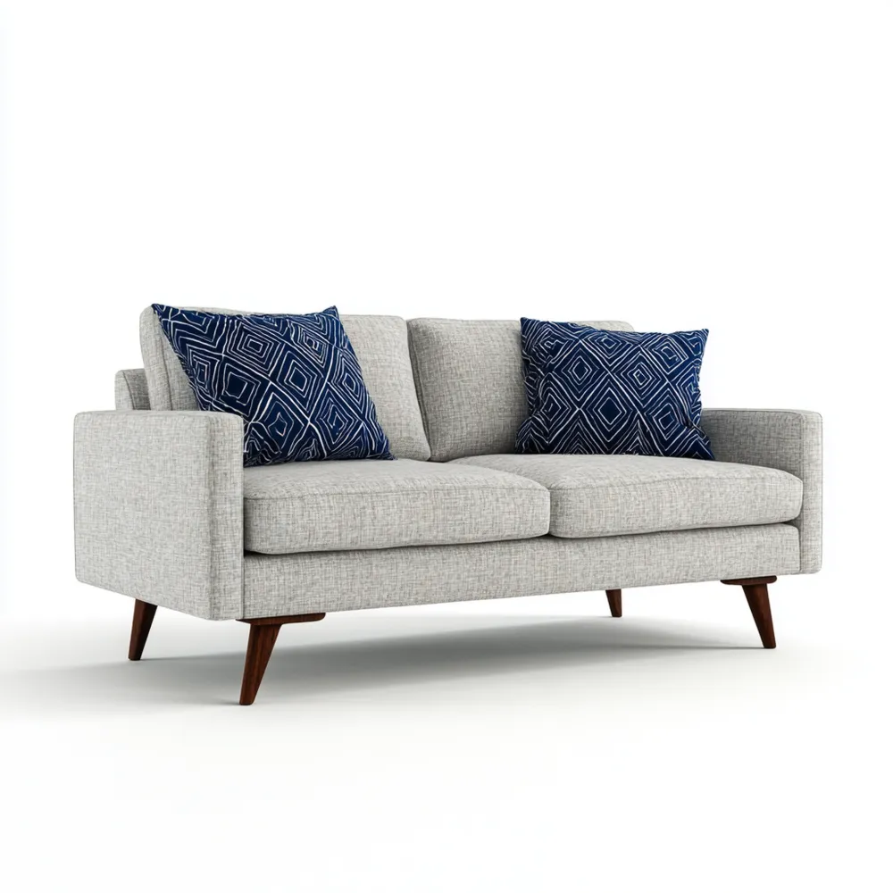 2-Sitzer-Sofa – Stoffpolsterung 150x85x80 cm – Hellgrau – Skandinavisc