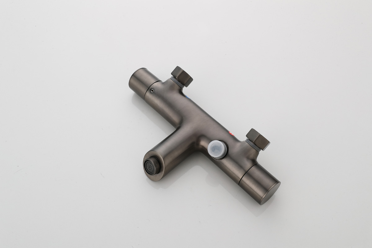 Saniclear Iron thermostatische opbouw badkraan verouderd ijzer - gunmetal