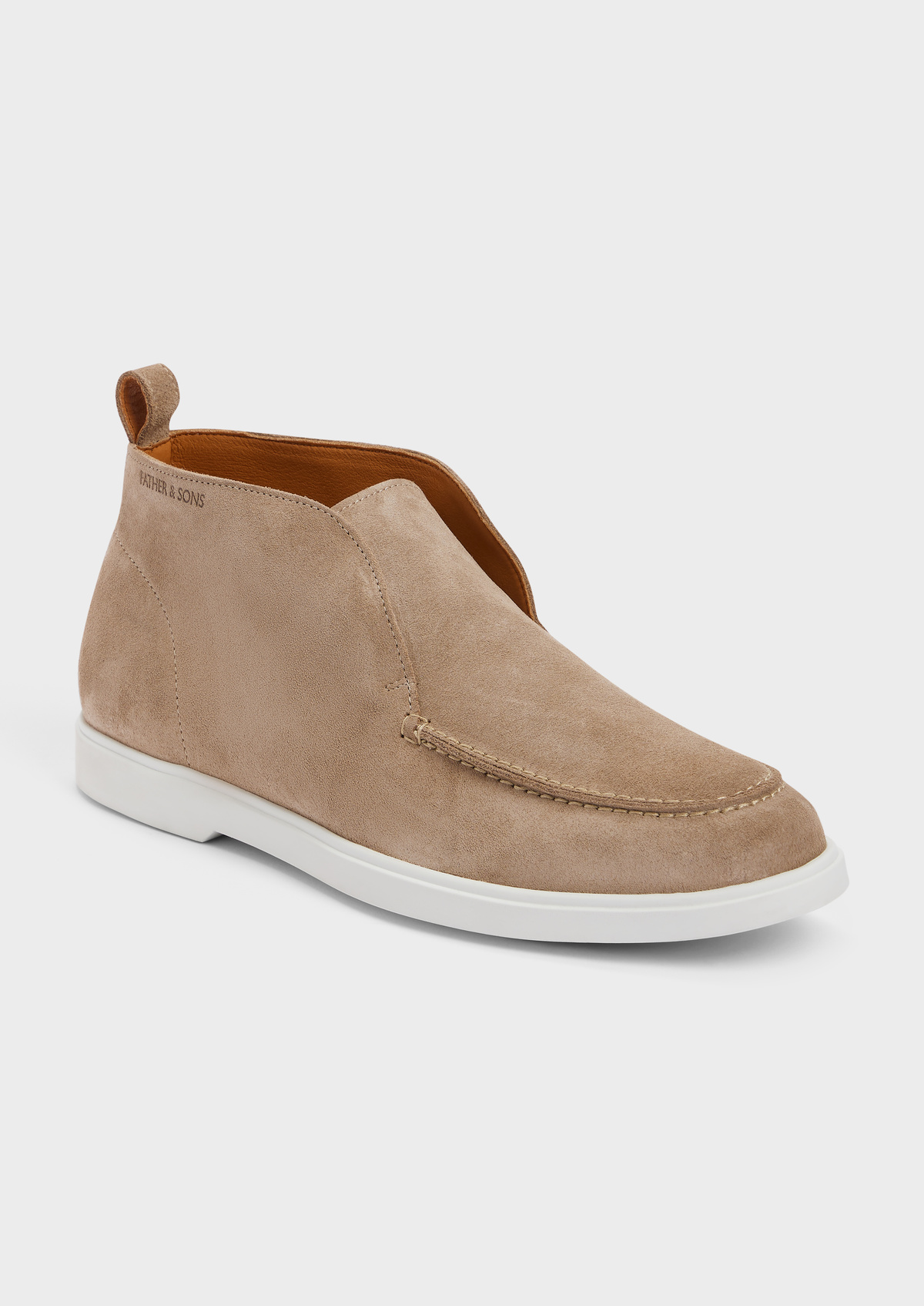 Boots en cuir nubuck beige