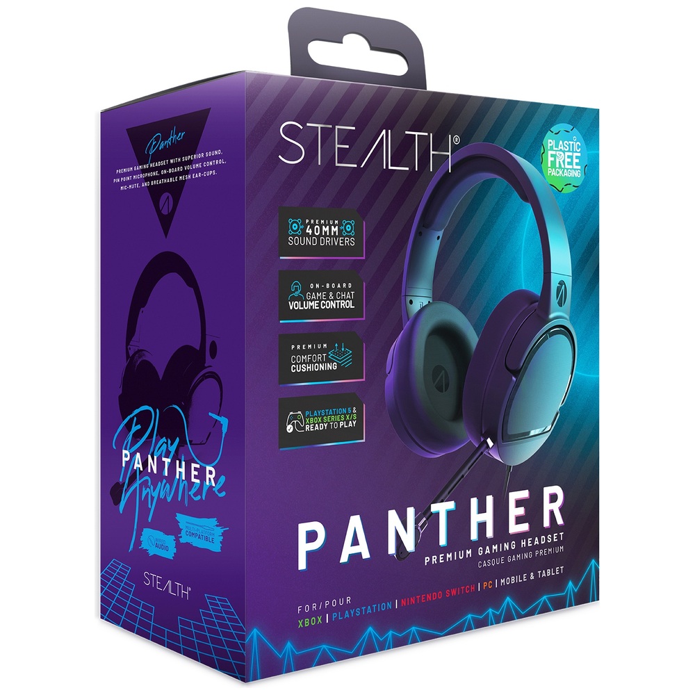 Stealth Panther Gaming-Headset für Xbox, PS4/PS5, Switch & PC – Schwarz